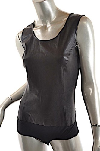 Camiseta deportiva de nailon de cuero negro Maison Martin Margiela sin etiquetas $695 42 US6 - Imagen 3 de 6