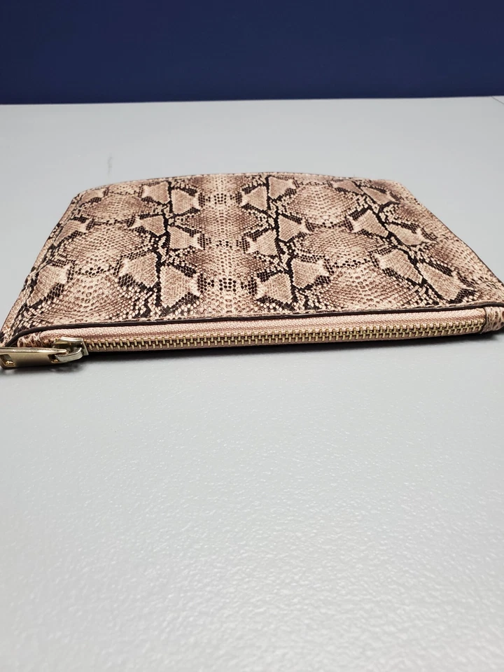 Макияж карандаш сумка розовый коричневый змея печать молнии мешок один отсек - Изображение 4 из 4