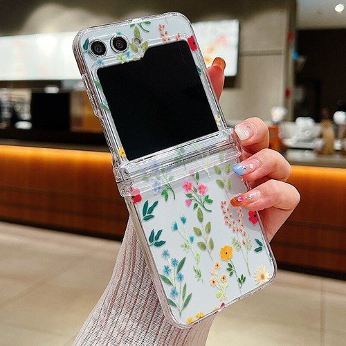Funda de teléfono con luz a prueba de golpes con flor transparente Flip5 Flip4 Flip3 para Samsung Galaxy Z - Imagen 21 de 25