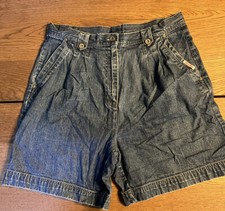 Vintage Bill Blass Women s High Waist Size 14 Jean Shorts Pleated Mom Shorts