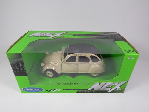 Citroën 2CV Beige - 1/24 Welly Diecast Voiture Miniature 24009A-W - Imagen 12 de 12