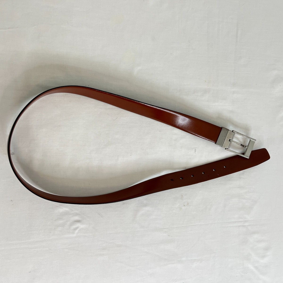 Ted Baker made in Italy leather belt with silver buckle TED BAKER Vintage Brown Leather Riveted Belt  main image 2