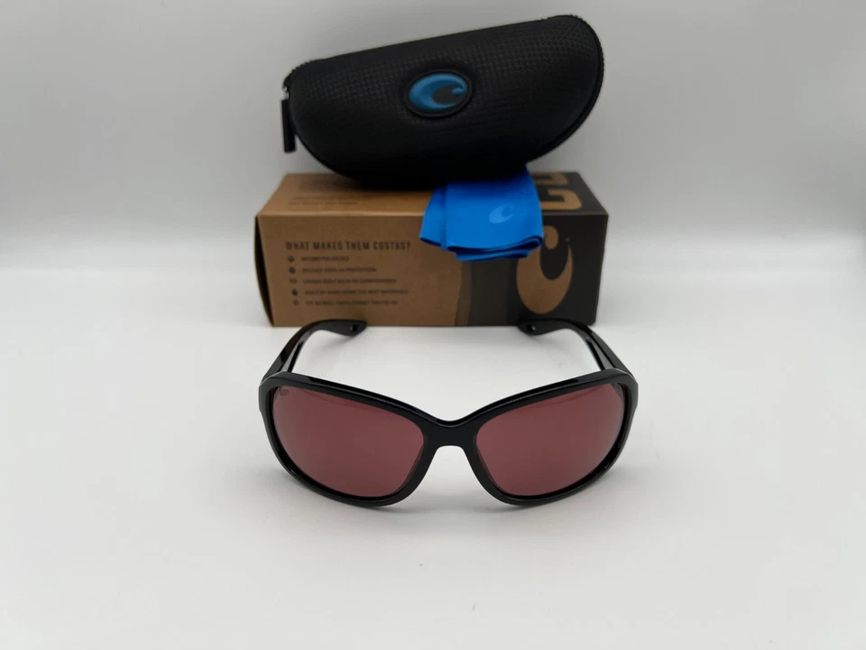 NUEVO Gafas de sol polarizadas Costa Del Mar SEADRIFT negras/rosas cristal 580G medianas Foto 2 de 4