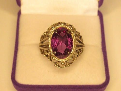 Vintage Soviet Sterling Silver 875 Ring Alexandrite USSR ,Women's Jewelry Size 9 - Picture 4 of 8