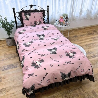 Sanrio MY MELODY KUROMI Midnight Melokuro Bettwäsche Set Bettbezug Kissenbezug
