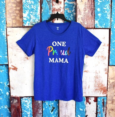 Women's Celebrate One Proud Mama T-Shirt Short Sleeve XXLARGE Really Royal NEW