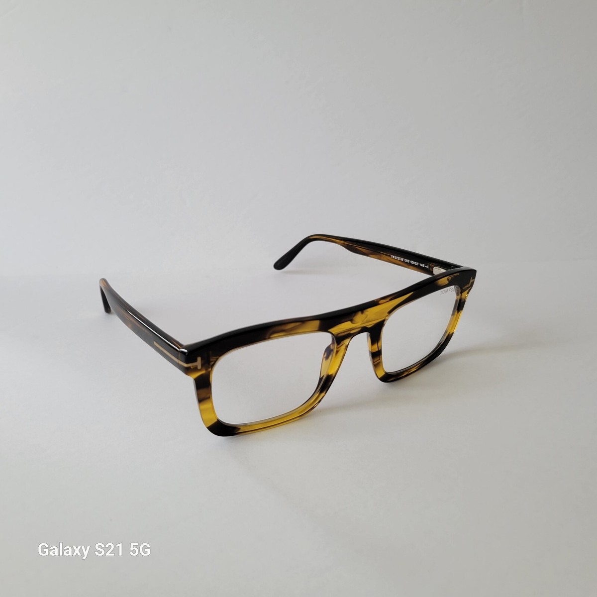Tom Ford FT5757 055 Brown Horn, Gold / Blue Block 52mm Unisex