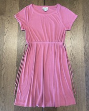 Anthropologie Saturday Sunday Cupro Dress Women’s S Pink Ribbed Elastic Waist