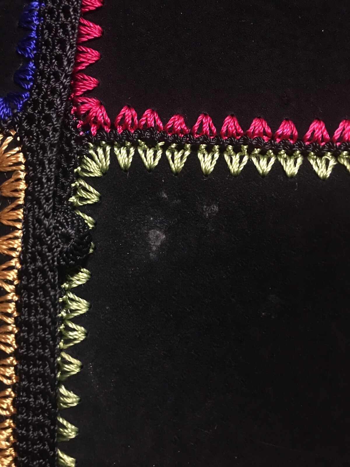 Black Leather Jacket Patchwork Suede w/ Multicolo… - image 7