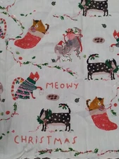 New Anthropologie Meowy Christmas Dish Towel