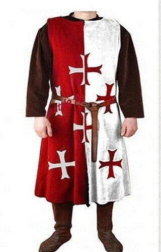 Medieval 6 Templar Knights Tunic Sleeveless Costume Crusader Replica Reenactment - Picture 2 of 3