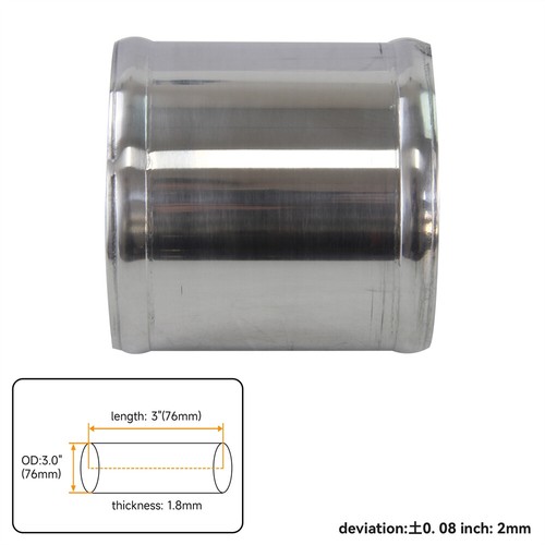 Alloy Aluminum Hose Adapter Joiner Pipe Connector Polished 76mm 3inch OD - Picture 4 of 9