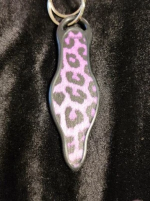 NEW Munio Self Defense Key Chain Purple Leopard Kubaton Personal Safety