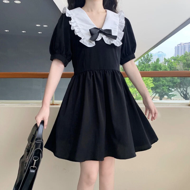 Japanese College Girls Bow Ruffles Dress JK Uniform School Lolita Short  Dress | eBay