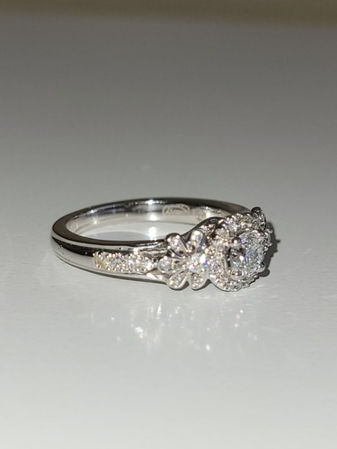 BEAUTIFUL SUPER SHINE EMMY DIAMOND RING SIZE K 9CT WHITE GOLD WITH 44 DIAMONDS - Picture 3 of 11