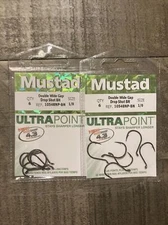 2 Mustad 10548 Double Wide Gap Bait/Drop Shot Hook Bass, Trout, & Walleye Hooks