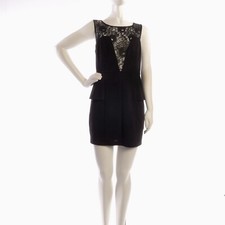 Ark & Co Dress Peplum Lace Bodice Women L Y2K whimsigoth bodycon sexy club short