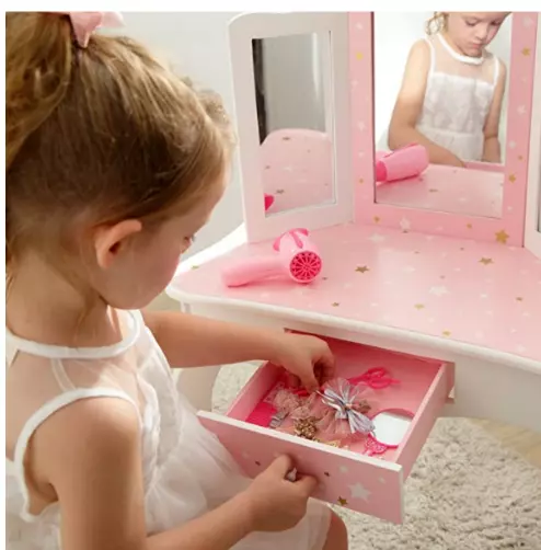 Teamson Kids Fantasy Fields Gisele Twinkle Star Dressing Table Vanity Set