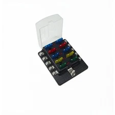10 Way LED Fuse Box Block 12V 24V Ring Terminal Covered Holder Automotive Marine