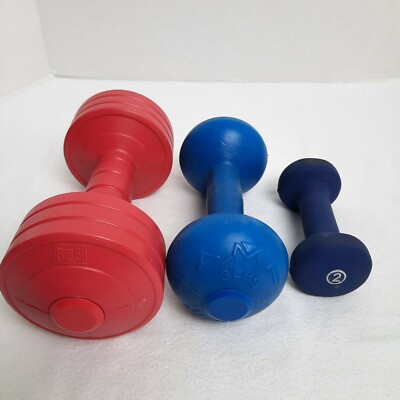 Mixed Lot (2) Everlast 5lb; AMF 3lb; 2lb Weights/Dumbbells Weight Training Equip