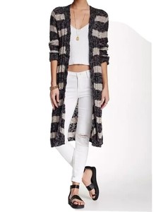 striped sweater coat