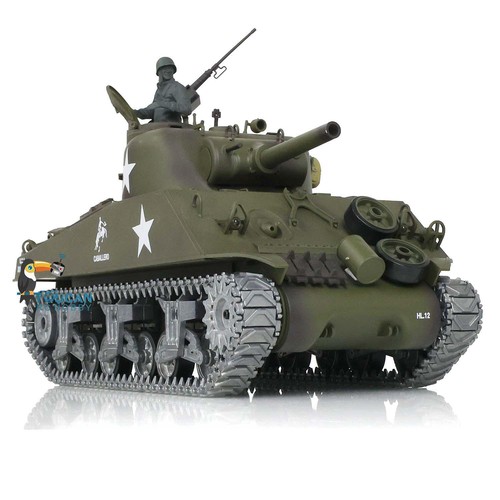 HL 1/16 Customized 7.0 M4A3 Sherman RC Tank 3898 Barrel Recoil 360° Metall - Bild 11 von 12