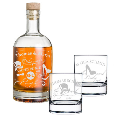 Whisky Sets Mit Gravur Polar-effekt 3-TLG Geschenk-Set