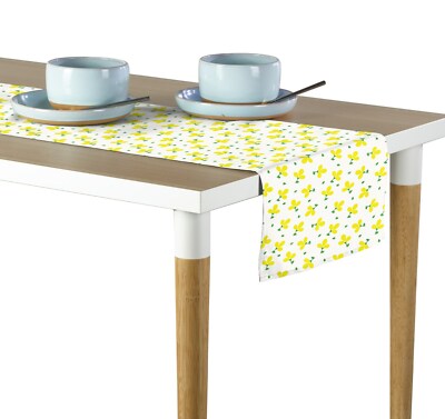 100% Milliken Polyester Yellow Spring Flowers Table Runners  12''x72'' or 14''x108''