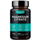 Magnesium Citrate 400mg 180 Caps Vegetarian/Gluten Free/Non-GMO Phi