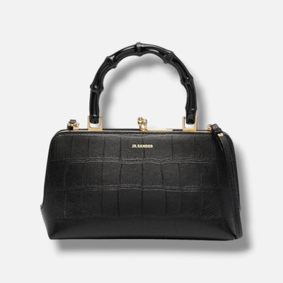 Jil Sander Women's Black Mini Goji Bamboo-Handle Leather Bag