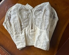 Vintage Bali Bow-Bra (#7210) Cream Nylon Lace 9-Hook Longline D-40 Strapless Bra
