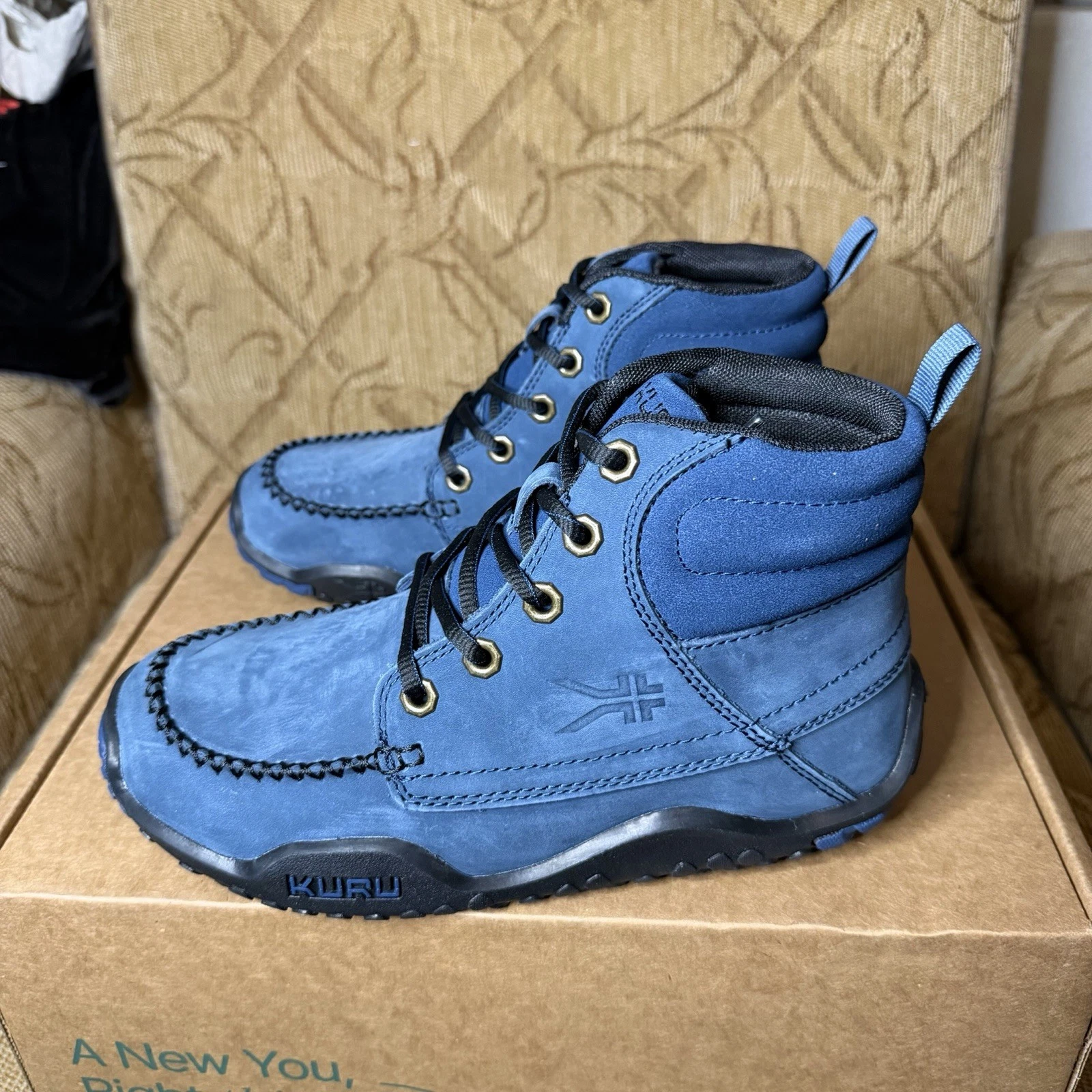 KURU Quest Women’s Navy Leather Ankle Lace Up Camp Hiking Boots Size 7.5