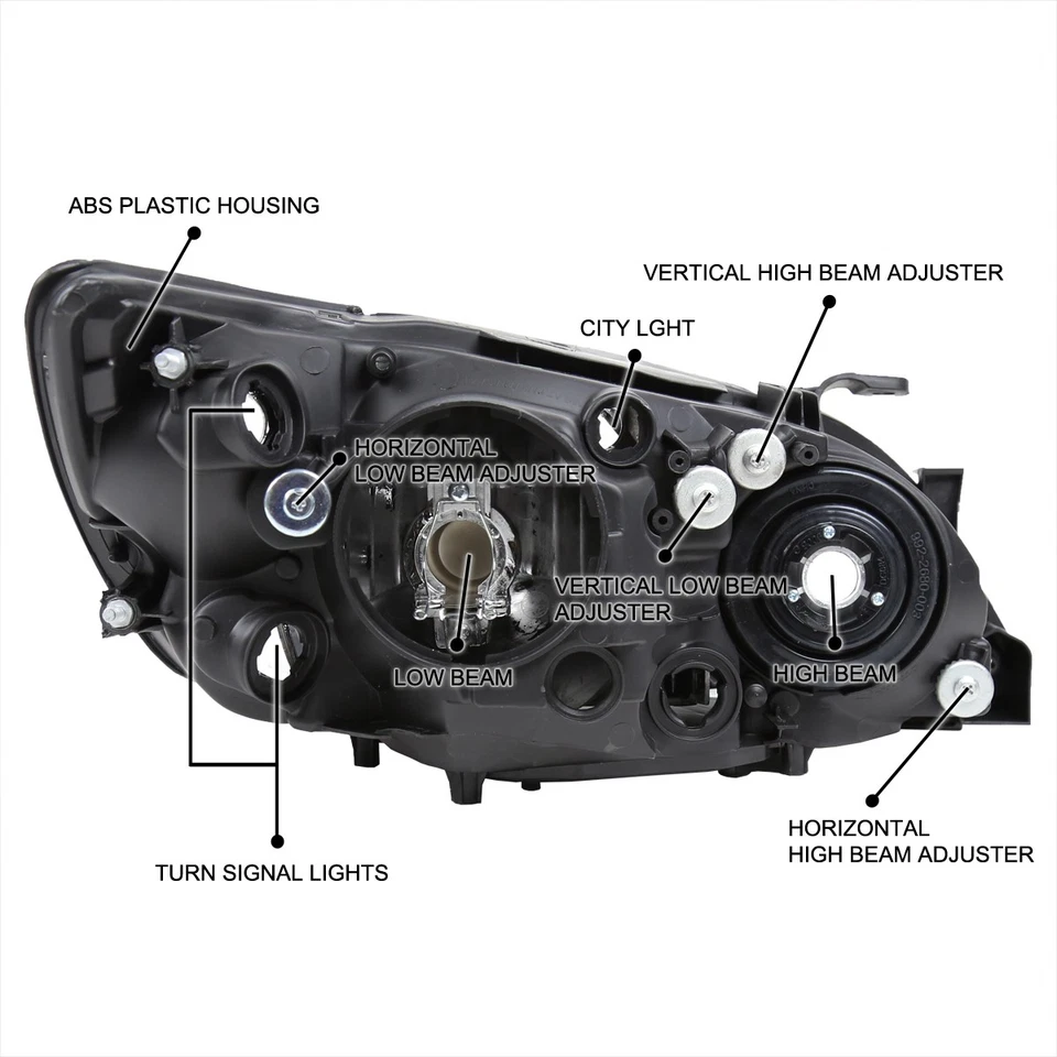 Black Fits 2001-2005 Lexus IS300 Headlights Assembly Lamps Left+Right Pair - Изображение 4 из 4