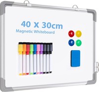 Arcobis Magnetisches Whiteboard A3 40X30 Cm Doppelseitig Wandmontage Silber
