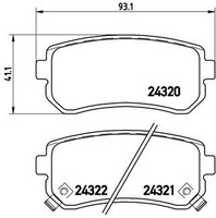 2X Brembo Bremsbelagsatz, Scheibenbremse P 30 025 FüR Hyundai Kia