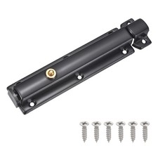 Spring Loaded Latch Pin, 5.7 x 1.2 Inch Sliding Barrel Bolt Latch, Black