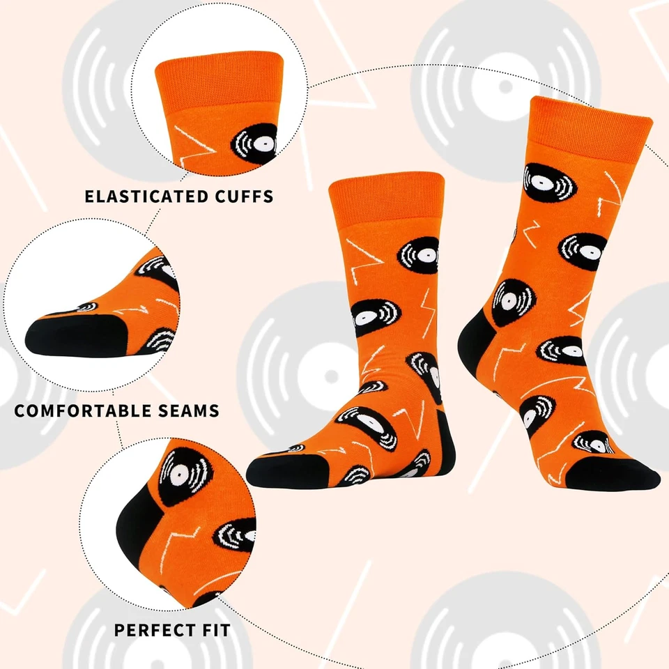 Men'S Dress Funny Crazy Colorful Novelty Combed Cotton Crew Socks 12 Pack - Size - Image 2 of 4