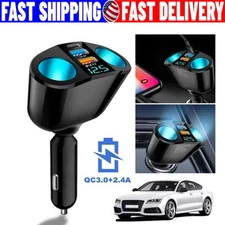 Outlet Dual USB Car Cigarette Lighter Socket Splitter Power Adapter Charger lot