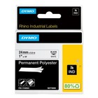 Rhino 1" White Perm Poly Label - 24Mm black on white 24 mm x 5.5 m