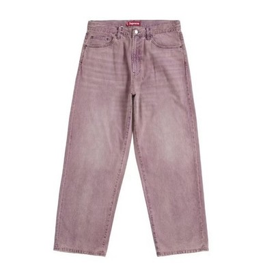 Brand New-Supreme Baggy Denim Jeans Overdyed Plum Purple SS26 Size