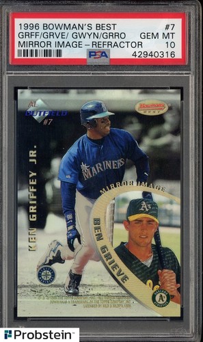 1996 Bowman's Best Mirror Image Refractor Ken Griffey Gwynn Guerrero PSA 10