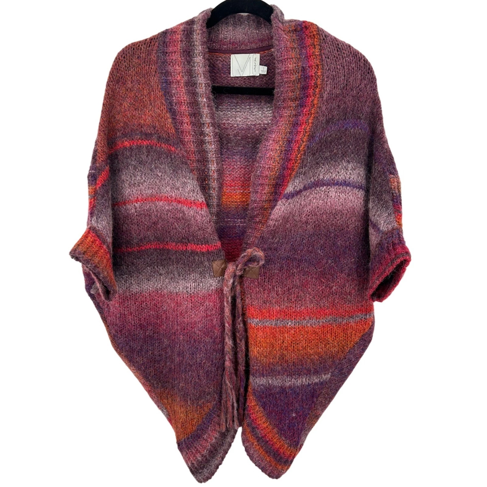 Michael Stars Multi Striped Alpaca Wool Poncho Cardigan Top Size S/M Boho Artsy
Opens in a new windo
