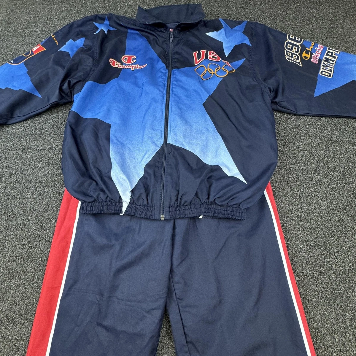 2000年代前半陸上競技オリンピックアメリカ代表ジャージL size Vintage USA Jacket Warmup Suit Men Large Blue Olympics Champion