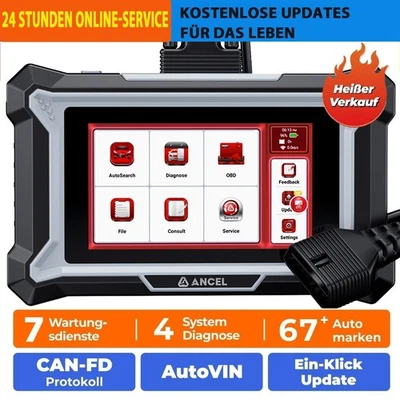 2025 ANCEL DS100 auto OBD2 dispositivo diagnostico auto scanner 7 servizi 4 sistema CAN-FD