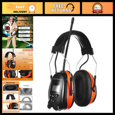 Bluetooth 5.4 Hearing Protection Earmuffs with AM/FM Radio, 25dB NRR, Rechargeab