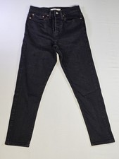 Levi's Wedgie Skinny Button Fly Stretch Women's Size 27 Black Denim Jeans