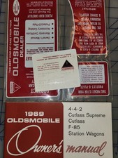 1969 Oldsmobile 442 Cutlass F85 Cutlass Supreme Owners Manual Bag Original 1969 Oldsmobile 442 Cutlass F85 Cutlass Supreme Owners Manual Bag Original