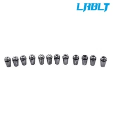 LABLT 12Pcs ER16 Spring Collet Set 1/32"-3/8" For Milling Lathe Tool Engraving
