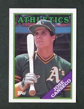 Jose Canseco Oakland Athletics Slugger MLB Baseball Card #370 1988 Topps