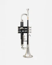 QUEENBRASS Trumpet Bb Black + Nickel Plated with case and Mouthpiece BRS